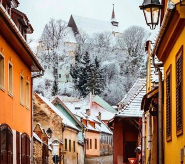 Cetatea medievala Sighișoara, Scara Acoperită, Școala din Deal, Turnurile Meșteșugarilor